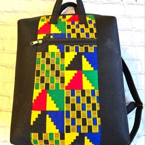 AFRICAN KITENGE BACKPACK PATTERN SIZE 16" HIGH 13" WIDE